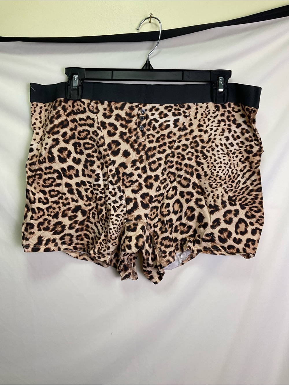 aerie Leopard Print Boyshorts with Black Waistband